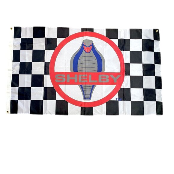 Shelby Cobra Checkered Racing Flag 3 X 5 With Metal Grommets Cars - Picture 1 of 13